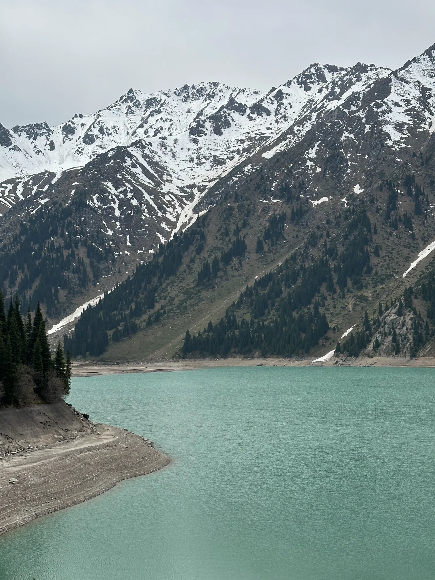 Big Almaty Lake with mountains