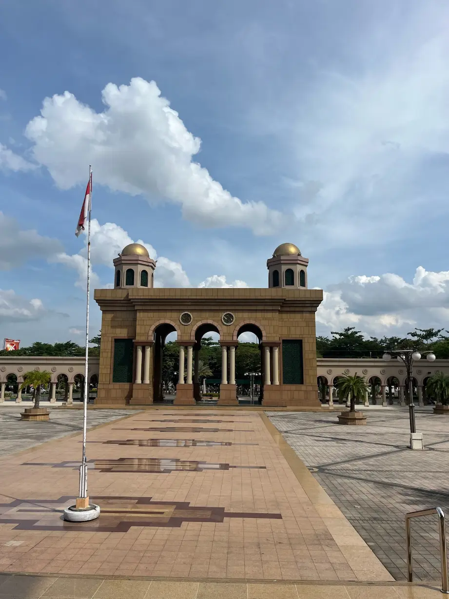 Mosque with flag