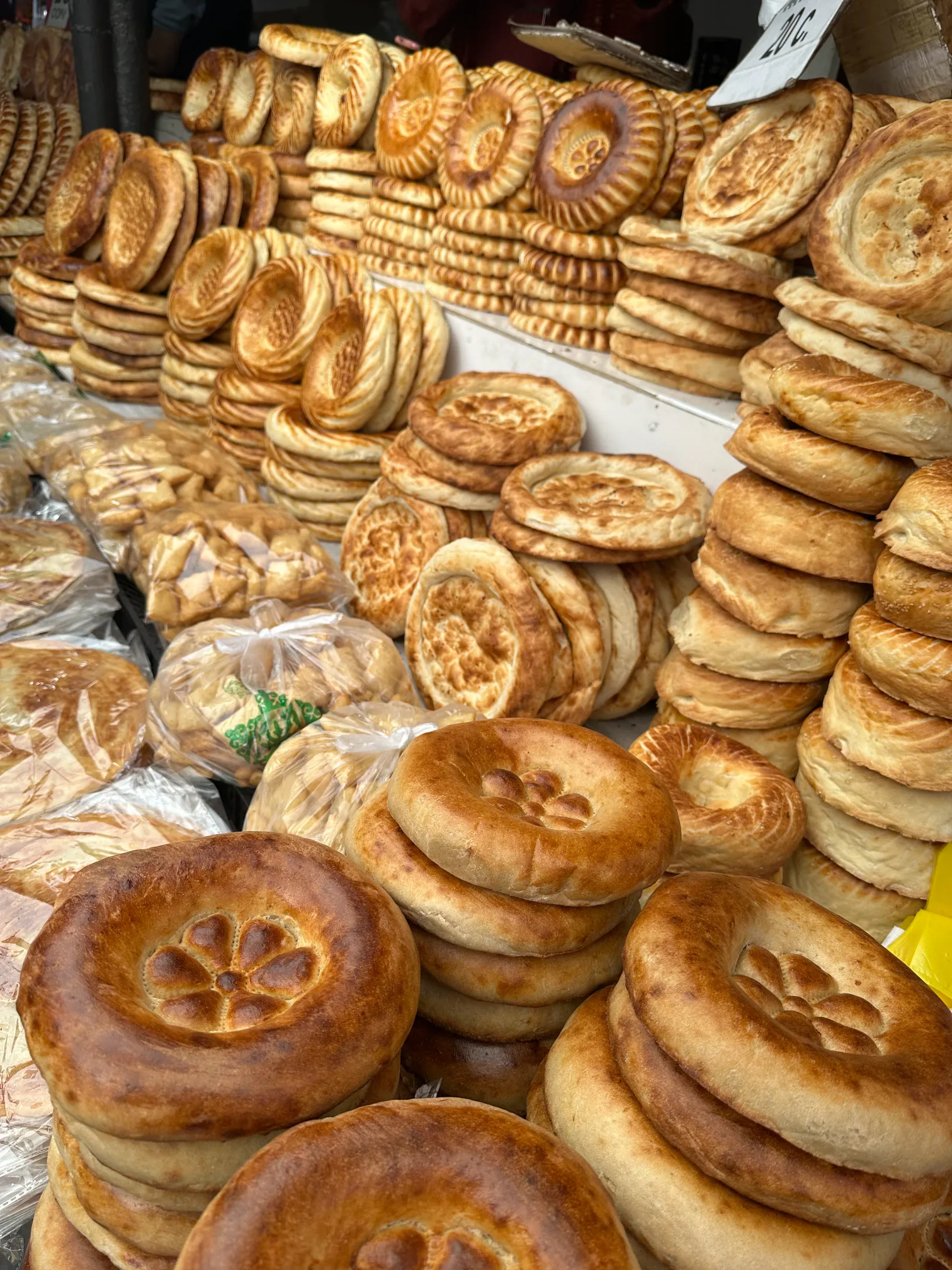 Bread on the market in Osh Bazaar