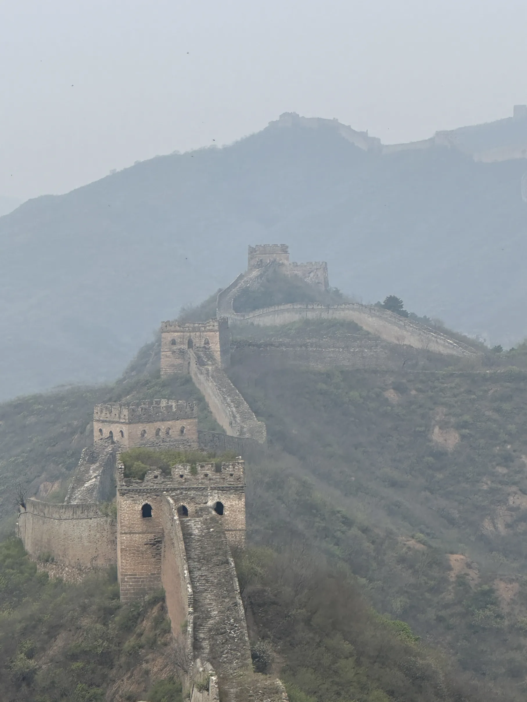 The great wall of china in the mist