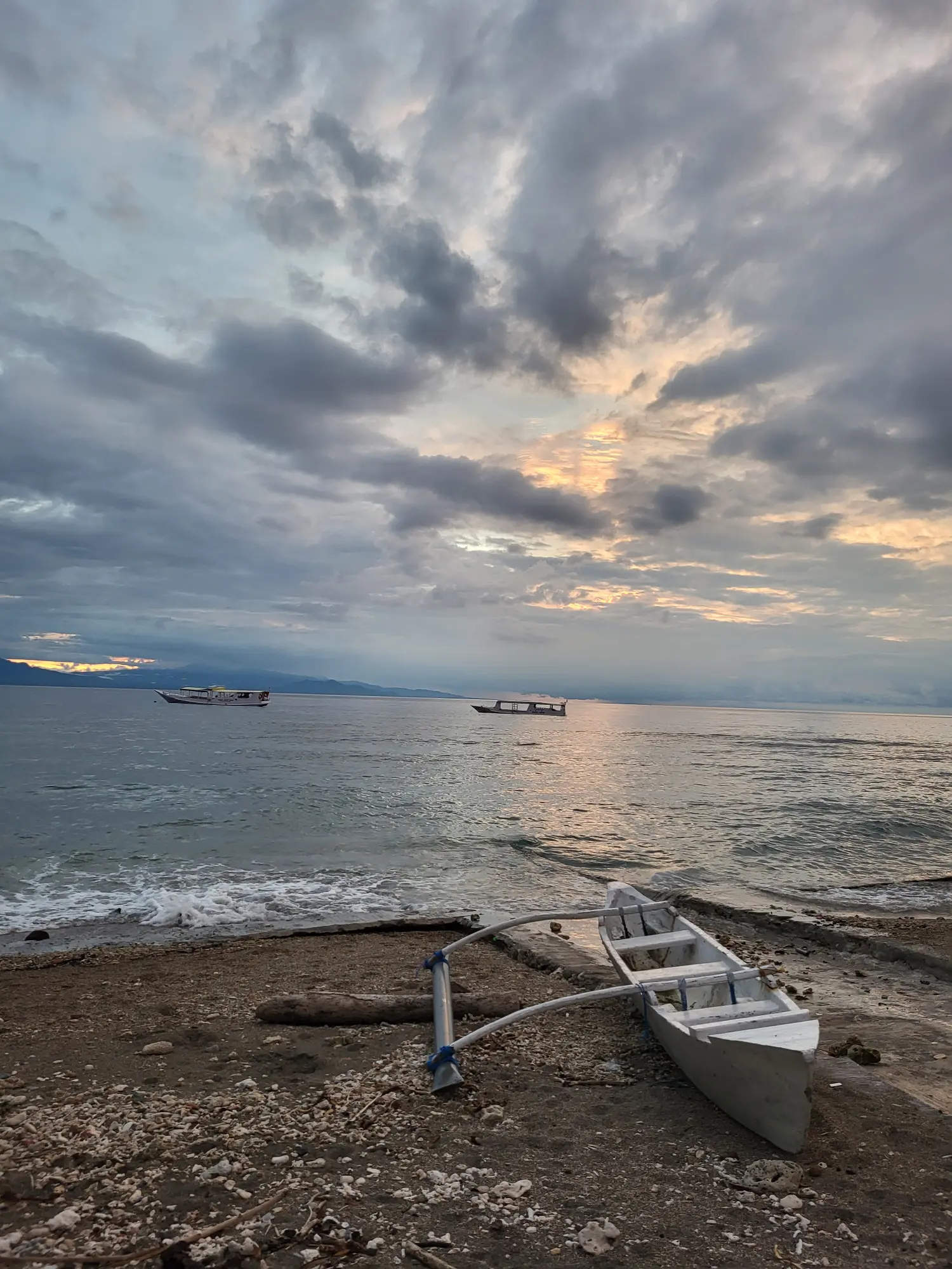 Moyo island view with boat