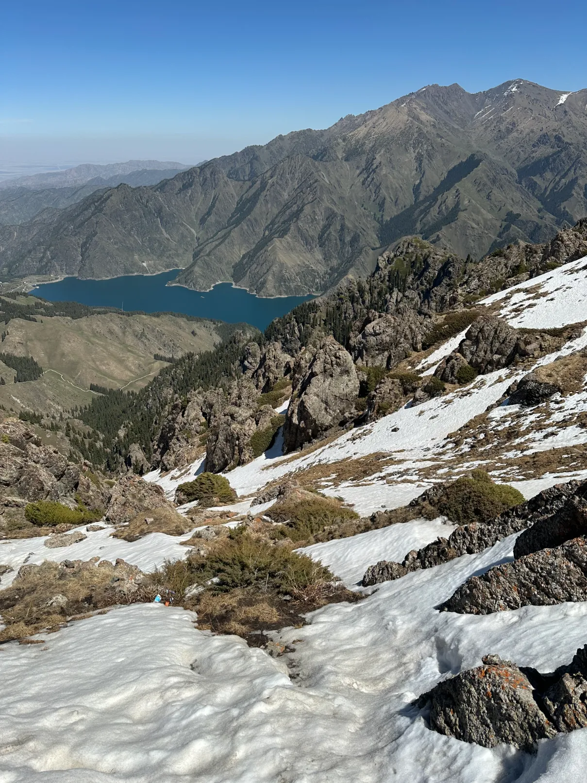 Tianshan heavenly lake from the top