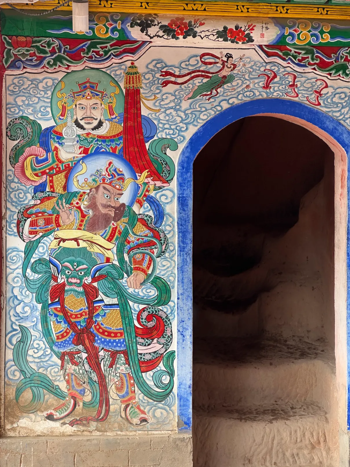 Wall painting next to a door