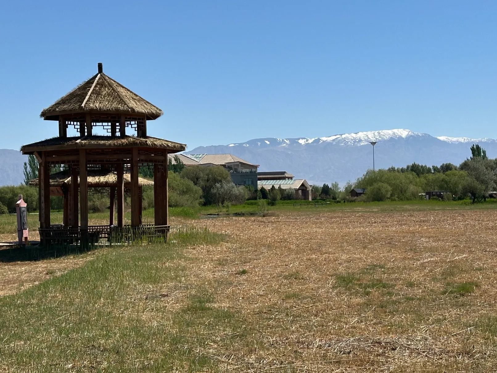 Temple with mountain views