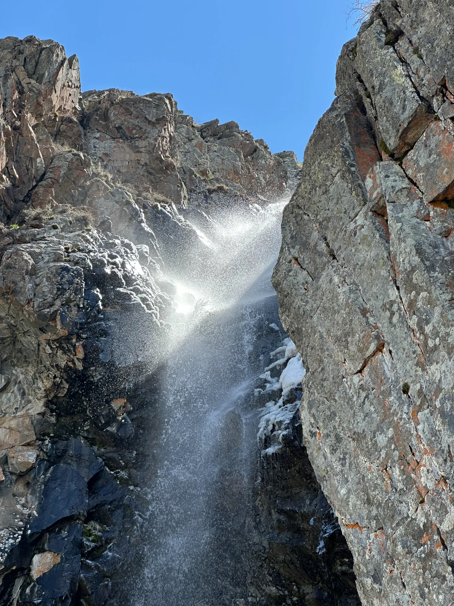 Close up of a waterfall