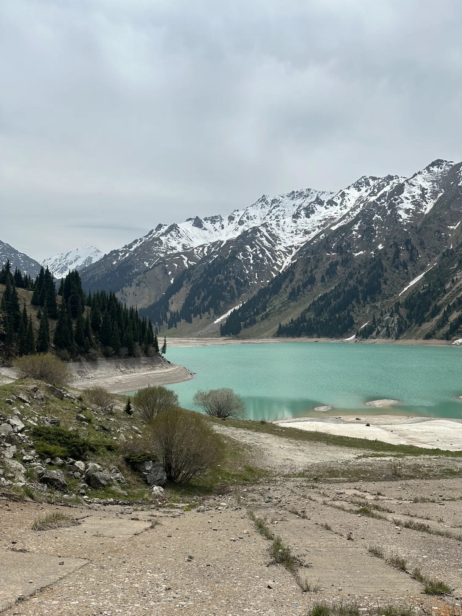 Big Almaty Lake with mountains