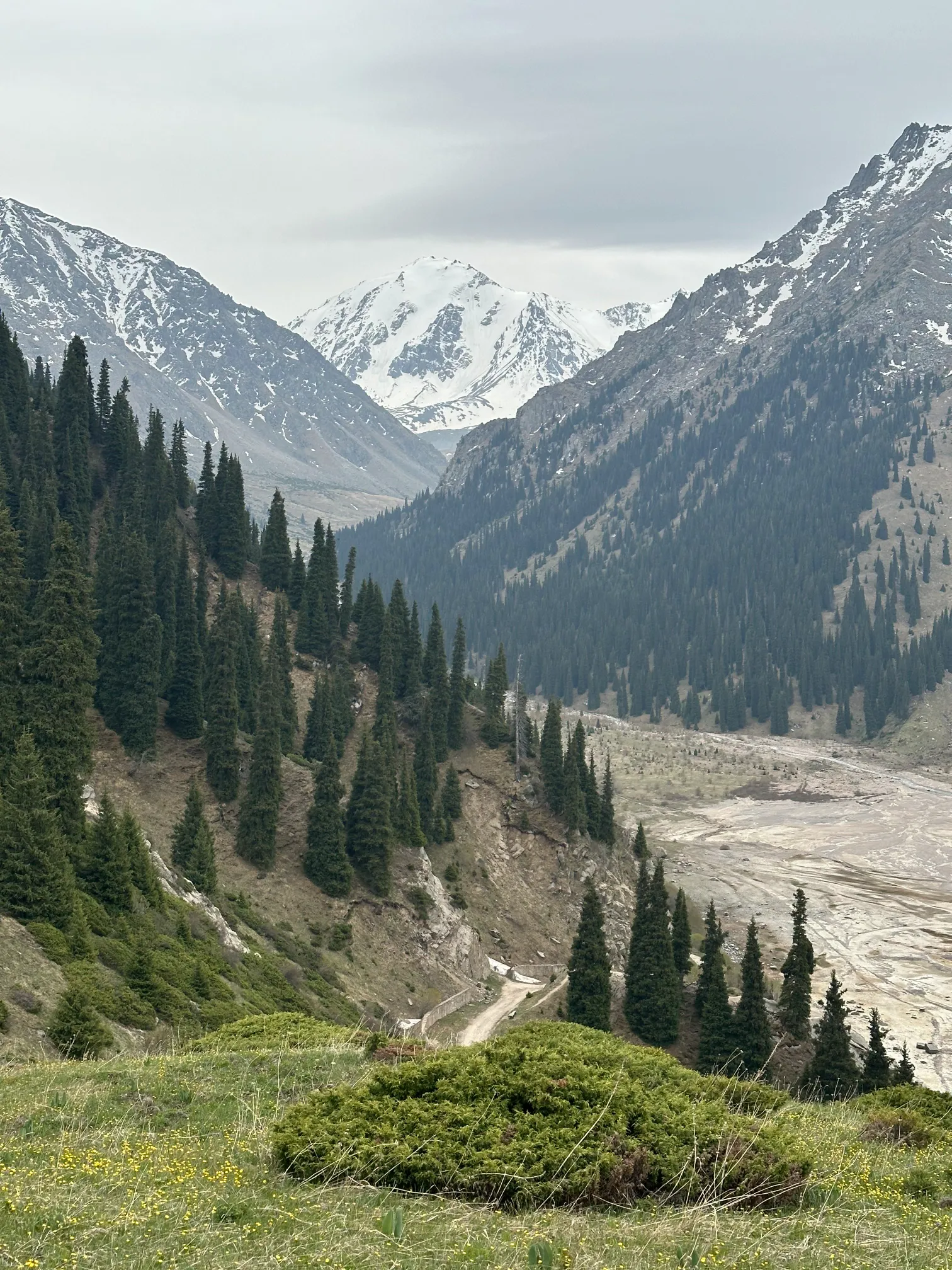 Big Almaty Lake with mountains