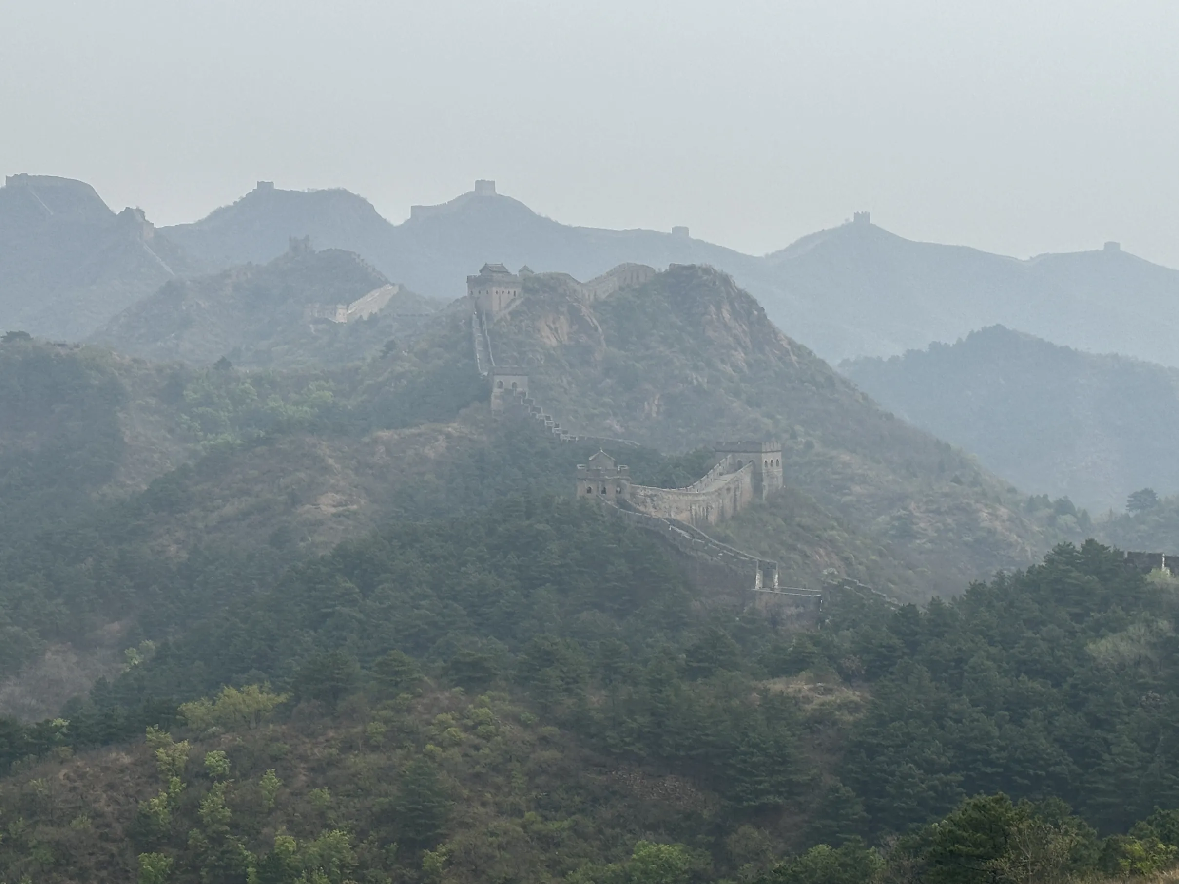The great wall of china in the distance